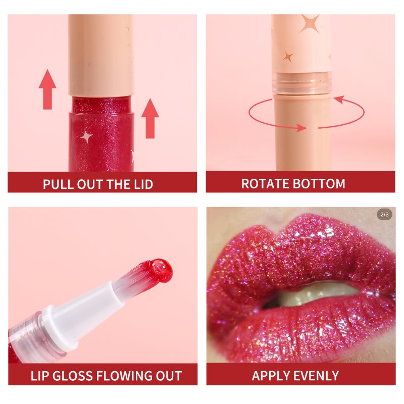 Fafamoon Pearlescent Lip Gloss Rotating Pen Easy Coloring Soft Brush Flash Lip Honey Doodle Lip Pearlescent Lip Glaze Explosions - Image 5